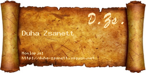 Duha Zsanett névjegykártya